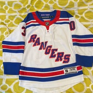 New York Ranger’s Lundqvist jersey. White. Kids Small/medium.